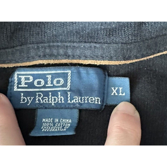 Ralph Lauren Polo XL Black w/Red Pony Quarter Zip Knit Pullover Golf Casual - Picture 7 of 11